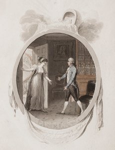 Frøken Darnford bringer til Mr B nyheten om fødselen av en sønn, Lett. 18, illustrasjon for en 1802-utgave av 