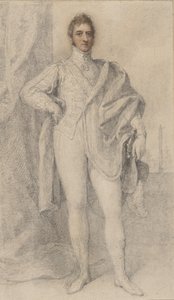 Portrett av George, 5. hertug av Marlborough, med Blenheim i det fjerne, 1817-21. av Richard Cosway