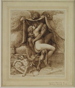 Venus og Mars, ca. 1790 (penn og brunt blekk på papir) av Richard Cosway