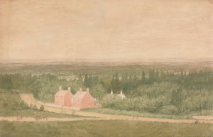 Landskap med hytter, Broadmoor av Richard Dadd