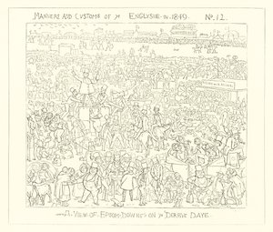 1849, En utsikt over Epsom Downs på Derbydagen av Richard Doyle