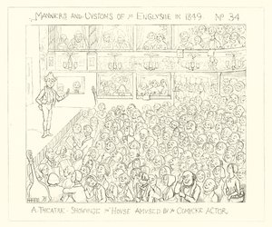 1849, Et teater som viser huset underholdt av den komiske skuespilleren av Richard Doyle