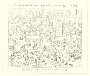 1849, Regent Street ved Four OClock på ettermiddagen av Richard Doyle