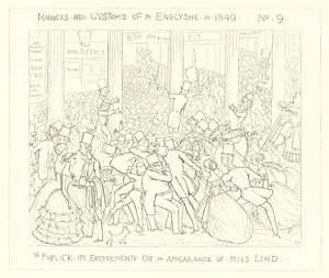 1849, offentligheten om sin begeistring over utseendet til frøken Lind av Richard Doyle