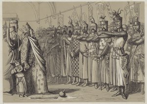 Henry III møter parlamentet sitt (akvatint)