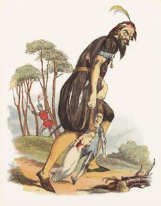 Illustrasjon for Jack The Giant Killer (farge litho) av Richard Doyle