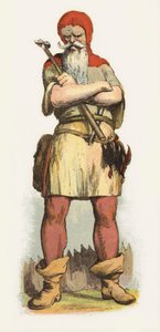 Illustrasjon for Jack The Giant Killer (farge litho) av Richard Doyle
