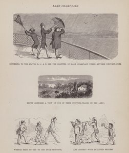 Side fra The American Tour of Mrs Brown, Jones and Robinson (gravering) av Richard Doyle