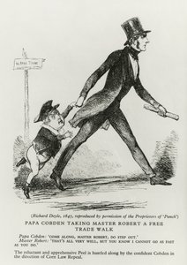Pappa Cobden tok mester Robert en frihandelsvandring, 1845 av Richard Doyle