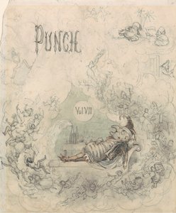 Tittelside for Punch, vol. VIII av Richard Doyle
