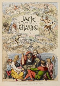illustrert tittelside som viser en gammel person som forteller historier til barn. av Richard Doyle