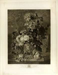 Et blomsterstykke, fra The Houghton Gallery av Richard Earlom