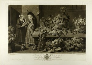 Et fruktmarked, fra The Houghton Gallery av Richard Earlom