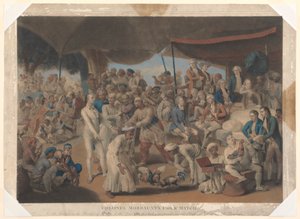 Oberst Mordaunts Cock Match på Lucknow av Richard Earlom