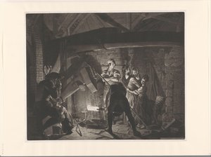Familie i en smedbutikk En jernsmie av Richard Earlom