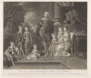 Portrett av George III, konge av Storbritannia, og hans familie Deres helligste majesteter George den IIId og dronning Charlotte (tittel på objekt)