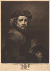 Rembrandt, selvportrett av Richard Earlom after Rembrandt van Rijn