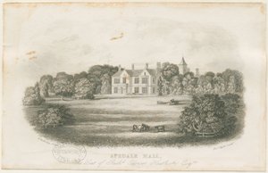 Apedale Hall House and Park: stålgravering, nd [?sent 18. århundre] av Richard Edensor Heathcote