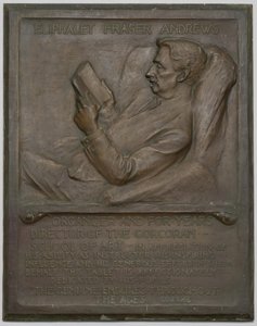 Minnetavle til avdøde E. F. Andrews av Richard Edwin Brooks