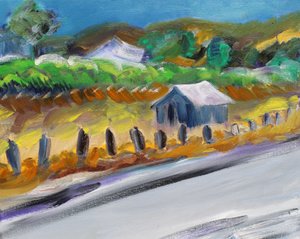 Skur ved motorveien, 2017 av Richard Fox