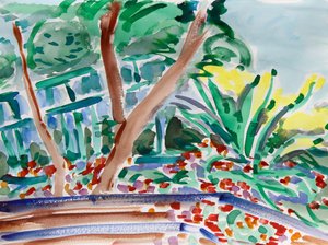 Vårblomster, 2021 (akvarell på papir) av Richard Fox