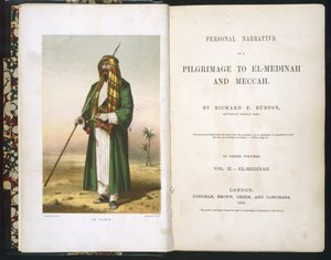 Frontispice til Richard F. Burton, "Account of My Pilgrimage to Medina and Mecca," Vol. II, 1855 av Richard Francis Burton