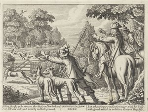 Herten gejaagd door jachthonden Coursing Fallow Deere (tittel på objekt) Jacht Partijen (serietittel) Flere måter å jakte, hauking og fiske på, ifølge den engelske måten (serietittel) av Richard Gaywood (possibly)