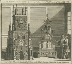 Lichfield - Musikalsk alterklokke: gravering