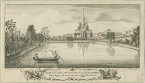 Lichfield Cathedral and Close - East View: kobberplategravering