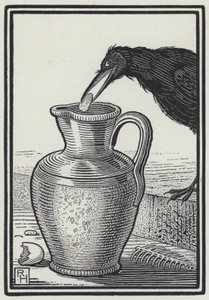 The Crow And The Pitcher (gravering)