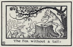 The Fox Without A Tail (gravering)