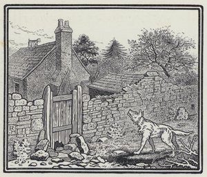 The Wolf And The Kid (gravering) av Richard Heighway