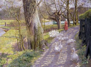 The Path by the Mill Pond, 1900 av Richard Henry Brock