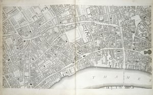Plate fra "Plan of the Cities of London and Westminster the Borough of Southwark, and Parts Adjoining", ca. 1792-1799 av Richard Horwood