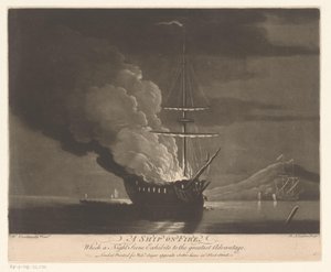 Brennende skip på et stille hav A Ship on Fire (tittel på objekt)