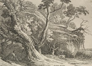 Prøver av polyautografi: Mann sittende under en eik, 1802. av Richard II Cooper