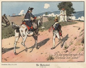 Fredrik den store av Preussen ved Burkersdorf