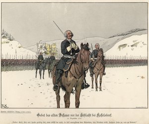 Bønn til prins Leopold av Anhalt-Dessau før slaget ved Kesselsdorf