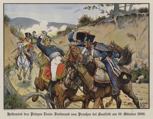 Heroisk død av prins Louis Ferdinand av Preussen i slaget ved Saalfeld