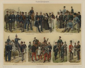 Medisinsk korps av europeiske hærer (farge litho) av Richard Knotel