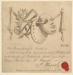 Maske og palett, 1781.