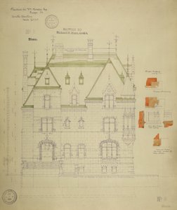 William Borden Residence, Chicago, Illinois, South Elevation av Richard Morris Hunt