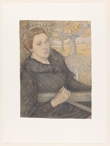 Henriëtte van der Schalk i en hage i Noordwijk av Richard Nicolaüs Roland Holst