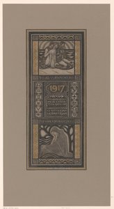 Veldedighetskalender for 1917 Det er allerede en forventning eller en påminnelse: Velviljekalender til fordel for kreftinstitutter i Rotterdam og Amsterdam (tittel på objekt) av Richard Nicolaüs Roland Holst