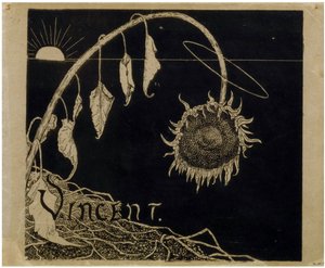 Omslagsdesign for utstillingen til Vincent van Gogh i Amsterdam par Holst, Richard Roland (1868-1938). Litografi, størrelse: 18,2x21 av Richard Nicolaus Holst Roland