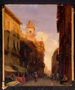 Utsikt over Prince Maffeis palass, Verona av Richard Parkes Bonington