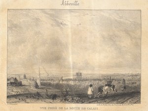 Abbeville - Utsikt tatt, fra veien til Calais av Richard Parkes Bonington
