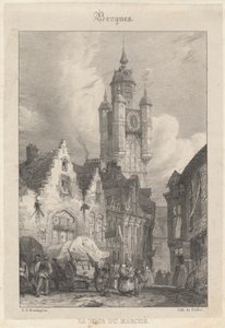 Bergues - Markedstårnet av Richard Parkes Bonington