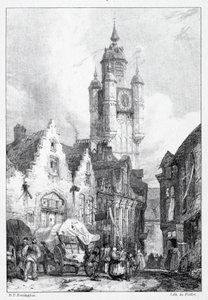 Bergues: Markedstårnet, 1824. av Richard Parkes Bonington