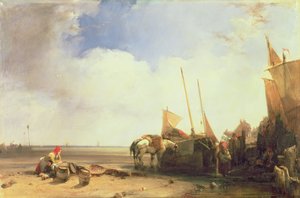 Kystscene i Picardie, ca. 1826 (olje på lerret) av Richard Parkes Bonington